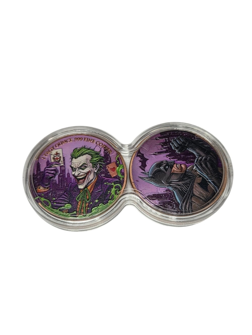 DuoStack Batman vs Joker Colorised 2x1oz Copper Coin Capsule Set